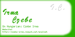 irma czebe business card